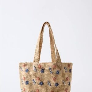 Zara Kids x Sea NY Embroidered Raffia Tote Bag